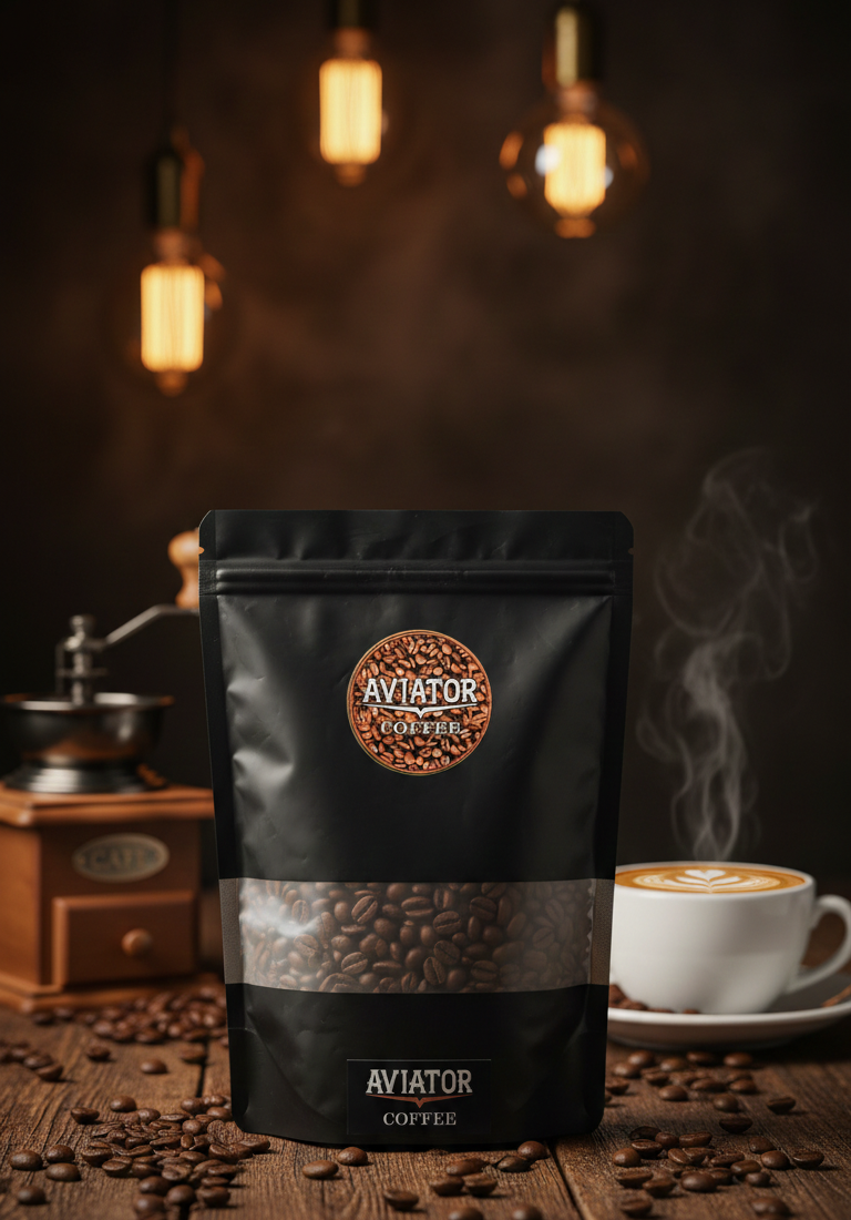 Aviator Bold Coffee Beans 200g – Dark Roast Brazilian Arabica | Strong & Intense Flavor
