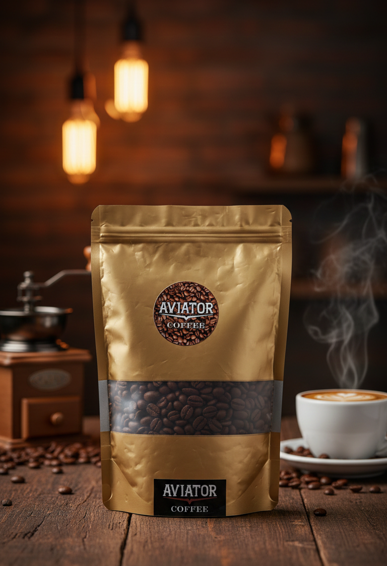 Aviator Gold Coffee Beans 200g – Medium Roast Brazilian Arabica | Smooth & Aromatic Flavor