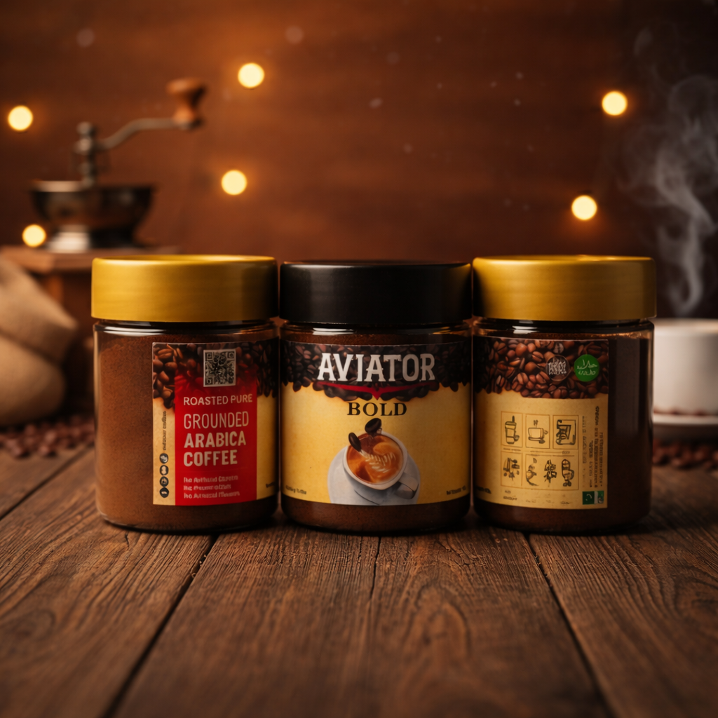 Aviator Bold Premium Roasted Pure Ground Arabica Coffee – 100% Natural Brazilian Beans [100 gm]