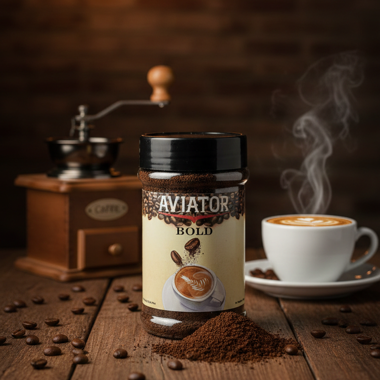 Aviator Bold Premium Roasted Pure Ground Arabica Coffee – 100% Natural Brazilian Beans [200 gm]