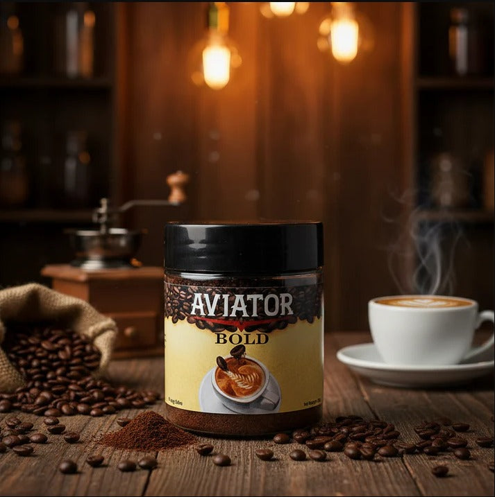 100g Aviator Bold Premium Roasted Pure Ground Arabica Coffee – 100% Brazilian Origin